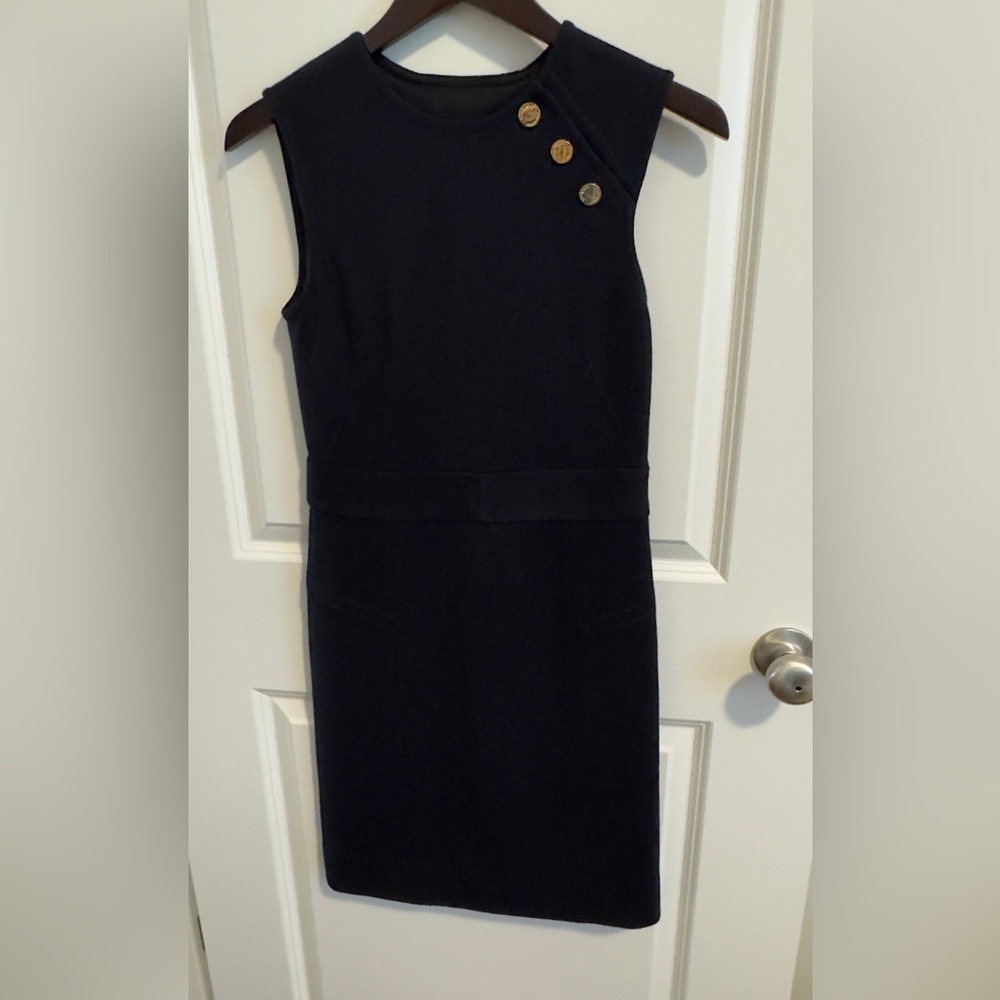 Tory Burch Navy Wool/Acrylic Sweater Shift Dress Size XS